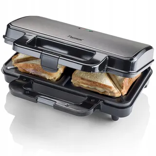 BESTRON XL Tosti-ijzer Antiaanbaklaag 900W Titaangrijs — miniatuur 1