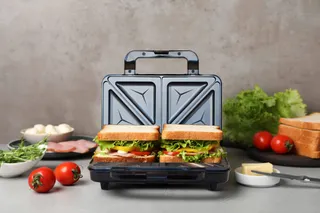 BESTRON XL Tosti-ijzer Antiaanbaklaag 900W Titaangrijs — miniatuur 2