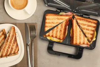 BESTRON XL Tosti-ijzer Antiaanbaklaag 900W Titaangrijs — miniatuur 3