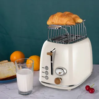 WILTAL Retro Broodrooster 2 Sneden 6 Standen RVS Opwarmrek — miniatuur 2