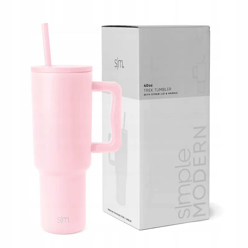 MILU Thermosbeker 1200ml Rietje Handvat RVS 40oz Lilac — foto 10