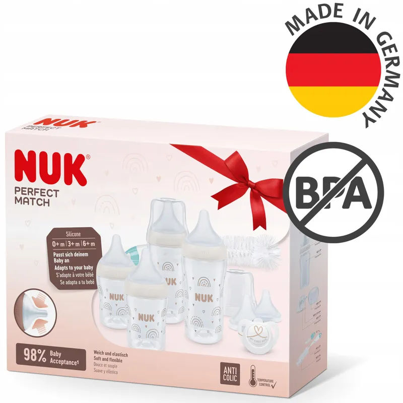 NUK Perfect Start Babyflessenset 4 Flessen Speen Borstel — foto 6