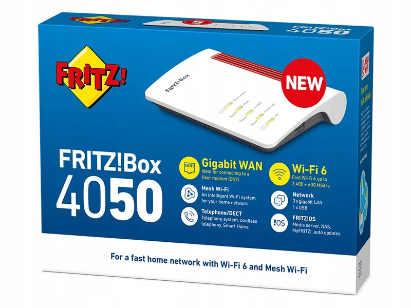 AVM FRITZ!Box 4050 Router WiFi 6 Dual Band 3000Mbit/s VPN VoIP DECT — foto 9