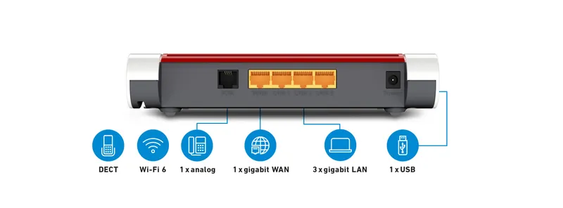 AVM FRITZ!Box 4050 Router WiFi 6 Dual Band 3000Mbit/s VPN VoIP DECT — foto 12