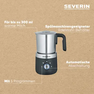 SEVERIN SM 3588 Melkopschuimer Elektrisch Zwart Zilver — miniatuur 5