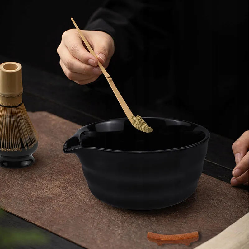 RAXFEKRO Matcha Set 5-delig Zwart Keramiek met Garde en Lepel — foto 6