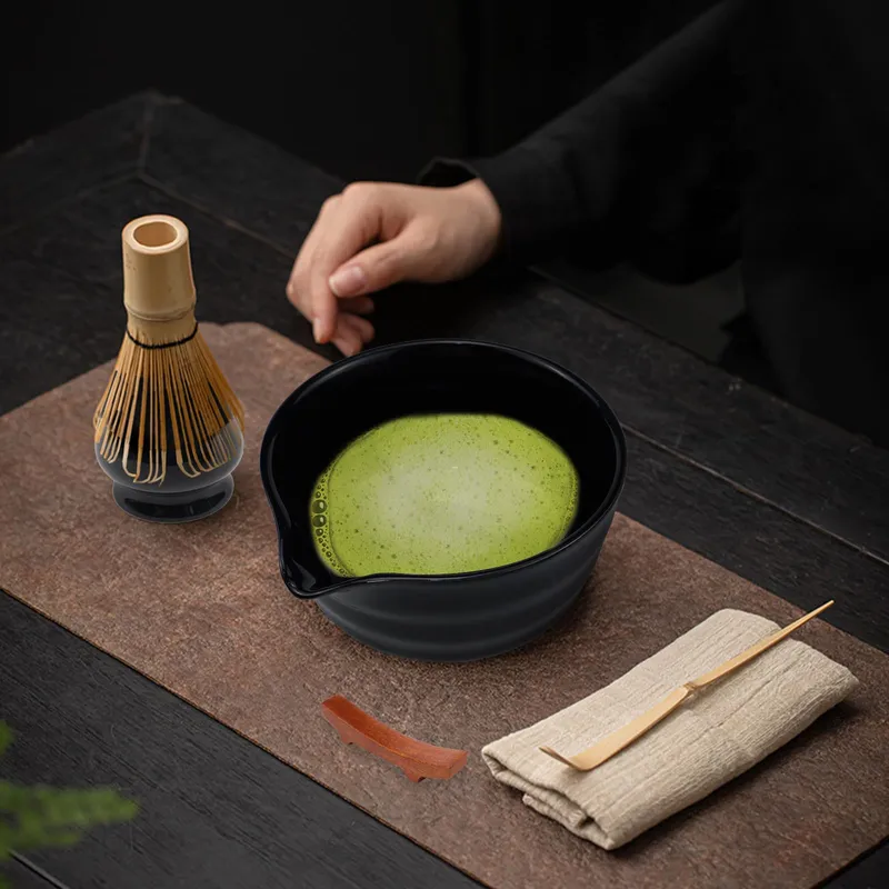 RAXFEKRO Matcha Set 5-delig Zwart Keramiek met Garde en Lepel — foto 7