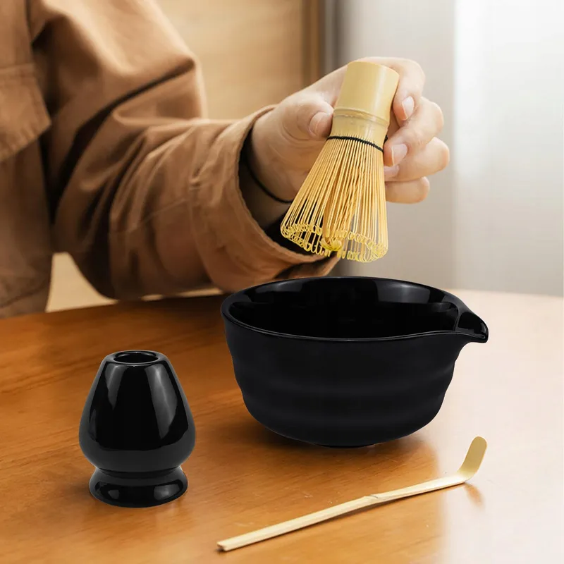 RAXFEKRO Matcha Set 5-delig Zwart Keramiek met Garde en Lepel — foto 5