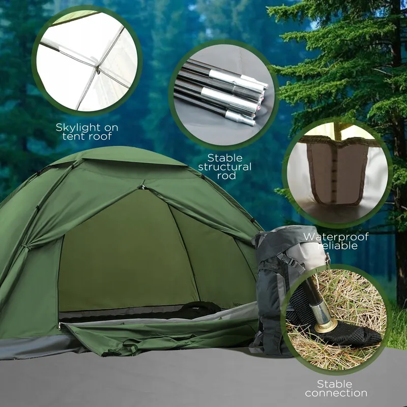 JAICOM Tent 2 Personen Licht Stabiel Waterdicht Camping Trekking — foto 5