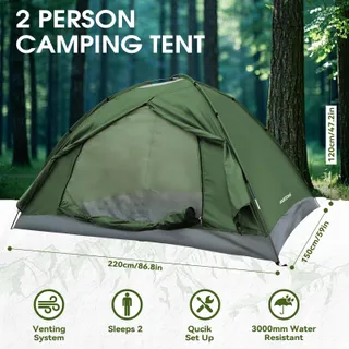 JAICOM Tent 2 Personen Licht Stabiel Waterdicht Camping Trekking — miniatuur 2