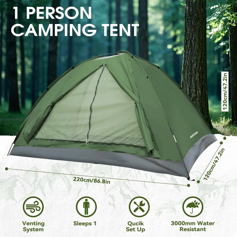 JAICOM Camping Tent 1-Persoons Licht Stabiel Waterdicht Koepeltent — foto 2