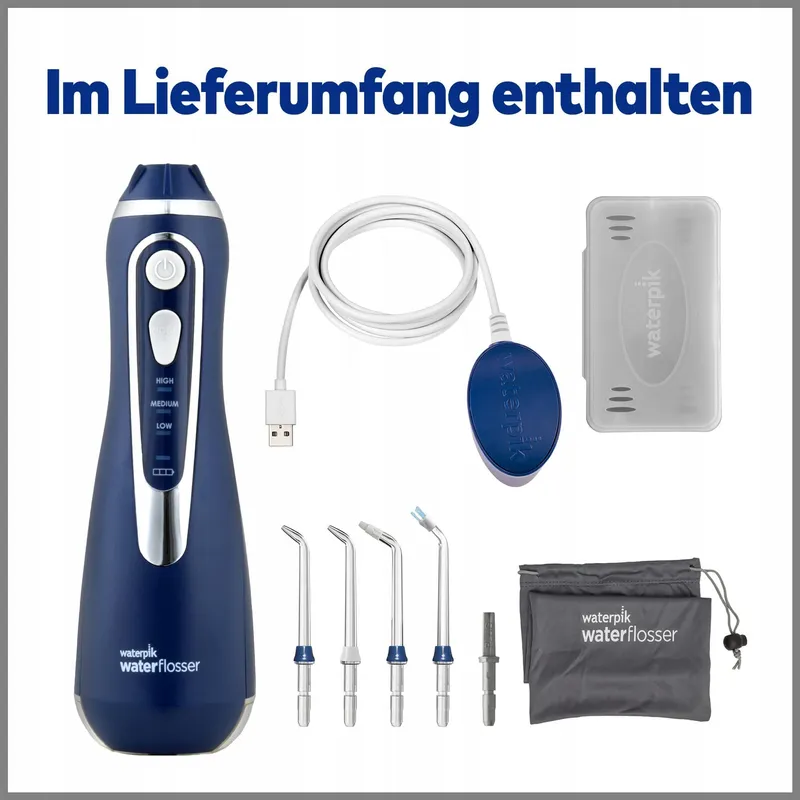 WATERPIK Cordless Advanced Waterflosser Draadloos 4 Opzetstukken Blauw — foto 9