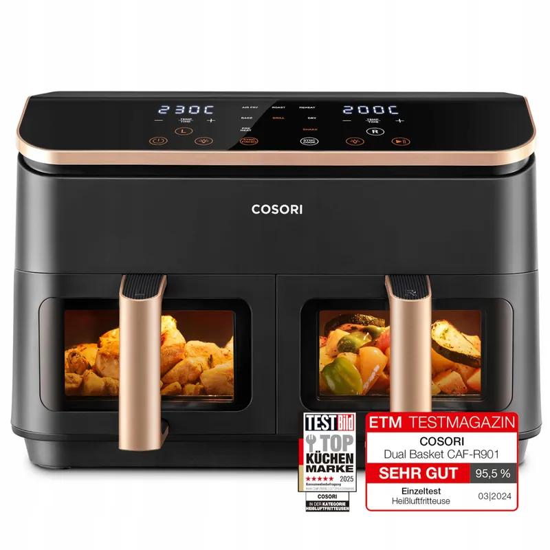COSORI Airfryer 2 Kamers 6-in-1 8,5L Goud Energiezuinig — foto 1