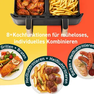 COSORI Airfryer 2 Kamers 6-in-1 8,5L Goud Energiezuinig — miniatuur 2