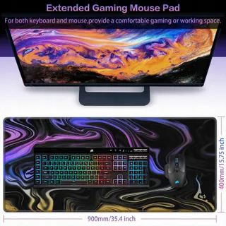 ABETCABE Gaming Muismat XXL 900x400mm Waterdicht Antislip — miniatuur 2