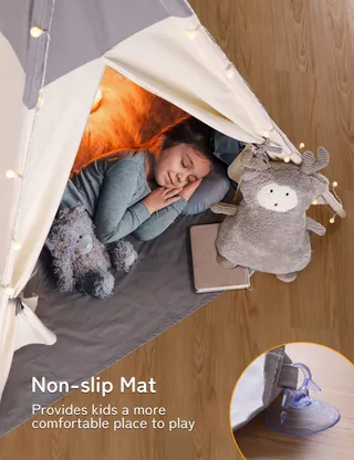 BESREY Tipi Tent Kinderen met Mat en Lichtjes — miniatuur 7