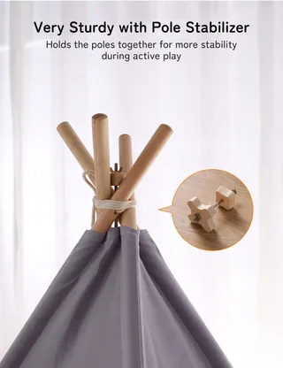 BESREY Tipi Tent Kinderen met Mat en Lichtjes — miniatuur 5