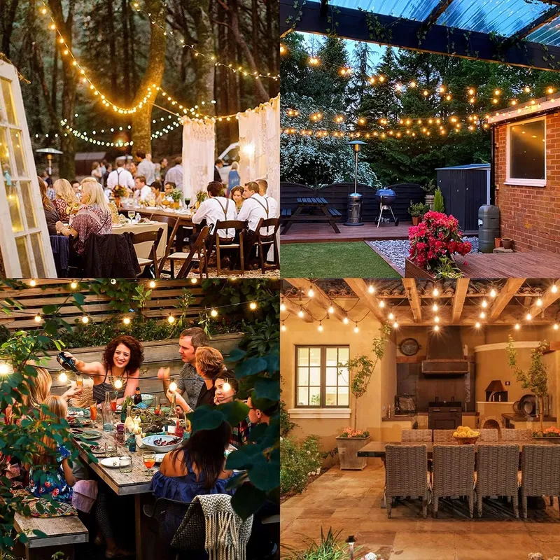 LED Lichtsnoer Buiten 30M 42 Lampen Waterdicht Terras Tuin — foto 1
