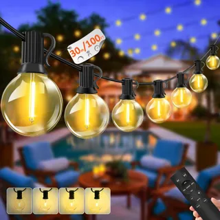 LED Lichtsnoer Buiten 30M 42 Lampen Waterdicht Terras Tuin — miniatuur 2
