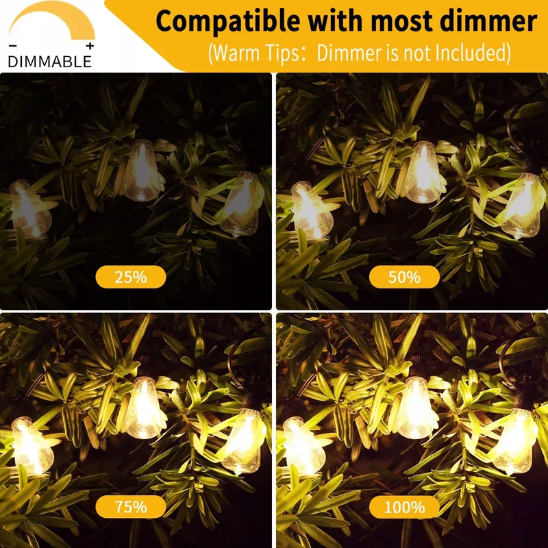 YUUCIO LED Lichtsnoer Buiten 18M 30+1 Lampen IP44 2700K — foto 5