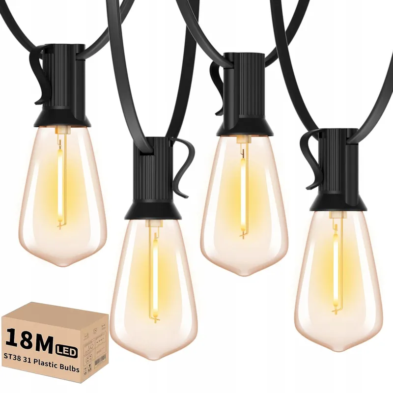YUUCIO LED Lichtsnoer Buiten 18M 30+1 Lampen IP44 2700K — foto 1
