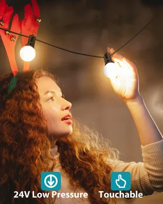 LED Lichtsnoer Buiten 23M Warm Wit Waterdicht Retro Terras — miniatuur 1