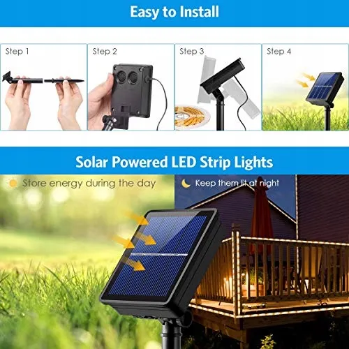 AMIR Solar LED Strip Buiten 3m 180 LED Warmwit IP65 Zelfklevend — foto 4