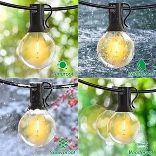 LED Lichtsnoer Buiten 30M 52 Lampen IP44 Waterdicht Terras Tuin — miniatuur 2