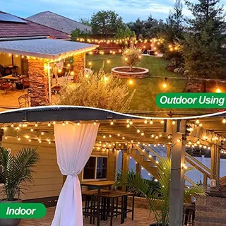 LED Lichtsnoer Buiten 30M 52 Lampen IP44 Waterdicht Terras Tuin — miniatuur 7