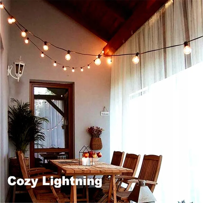 BOMCOSY Solar LED Lichtsnoer 15M 25 G40 Tuin Balkon Warm Wit — foto 7
