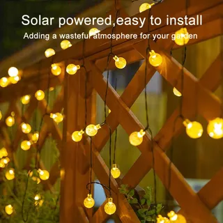 MAFITI Solar Lichtketting 12M 66 Kristallen Bollen 8 Modi IP65 — miniatuur 4