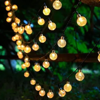 MAFITI Solar Lichtketting 12M 66 Kristallen Bollen 8 Modi IP65 — miniatuur 1