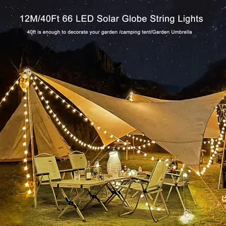 MAFITI Solar Lichtketting 12M 66 Kristallen Bollen 8 Modi IP65 — miniatuur 6