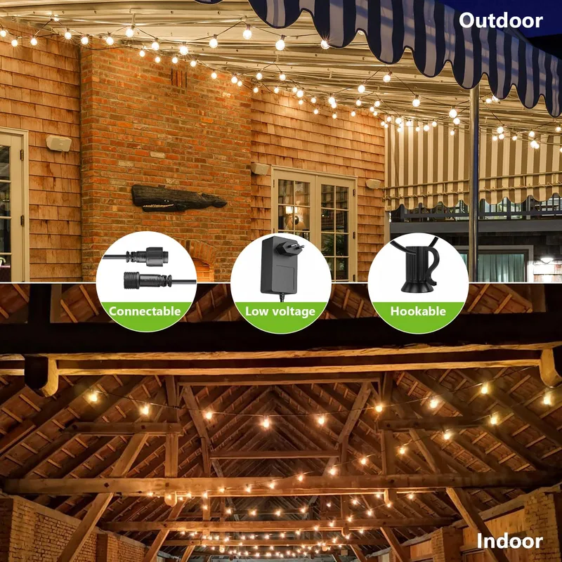 LED Lichtketting Buiten 15M 25+1 G40 Waterdicht 24V Tuin Feest — foto 5