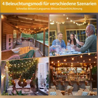 YUUSEI LED Lichtsnoer Buiten 15M Afstandsbediening 25 Lampen IP45 — miniatuur 7