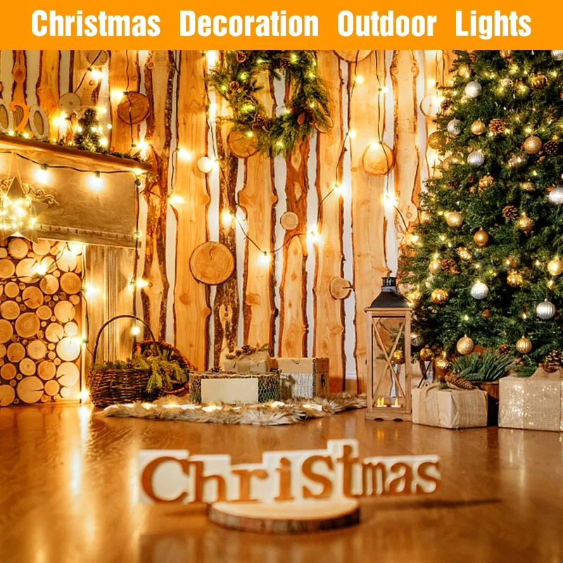 GLUROO LED Lichtsnoer Buiten 45M 75 Lampen Warm Wit Waterdicht — foto 8