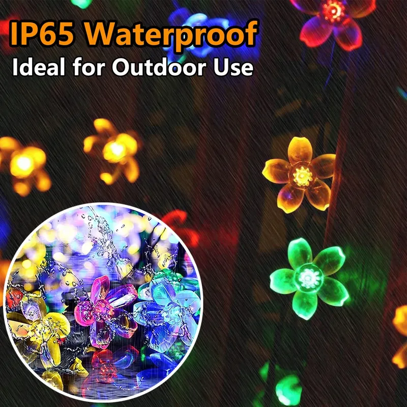 TIYUPA 50LED Solar Tuinlichtsnoer 7M Waterdicht 8 Modi — foto 3
