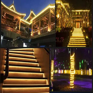LUMTANG Solar LED Strip 5M Warm Wit 8 Modi IP67 Waterdicht — miniatuur 6