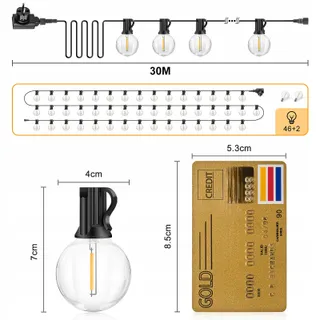 LIGHT-BRIGHTLY Waterdichte LED Lichtketting Bollen 30M Dimbaar — miniatuur 5