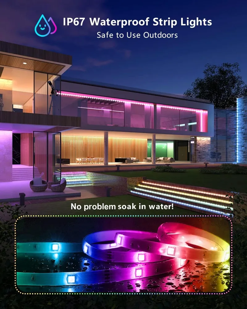 MIWATT Solar LED Strip 5M RGB IP67 Waterdicht Buiten — foto 2
