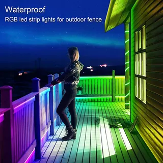 MIWATT Solar LED Strip 5M RGB IP67 Waterdicht Buiten — miniatuur 7