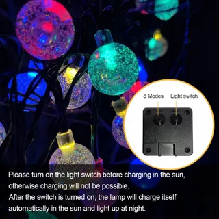 LQWELL Solar Lichtsnoer 10M 40LED 8 Modi Waterdicht Tuin Balkon — miniatuur 3