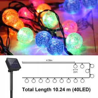 LQWELL Solar Lichtsnoer 10M 40LED 8 Modi Waterdicht Tuin Balkon — miniatuur 7