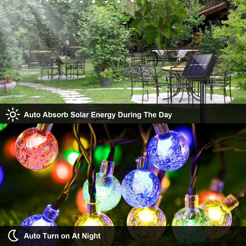 LQWELL Solar Lichtsnoer 10M 40LED 8 Modi Waterdicht Tuin Balkon — foto 5