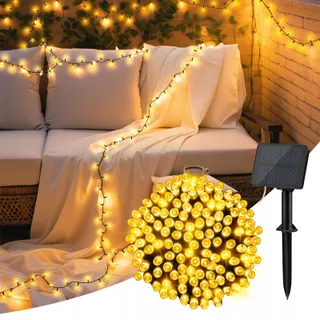 CSHARE Solar Lichtsnoer 5M 50 LED Warmwit IP65 Tuin Terras — miniatuur 1