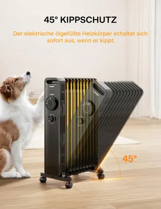 PELONIS Oliegevulde Radiator met Thermostaat en Kantelbeveiliging — miniatuur 3