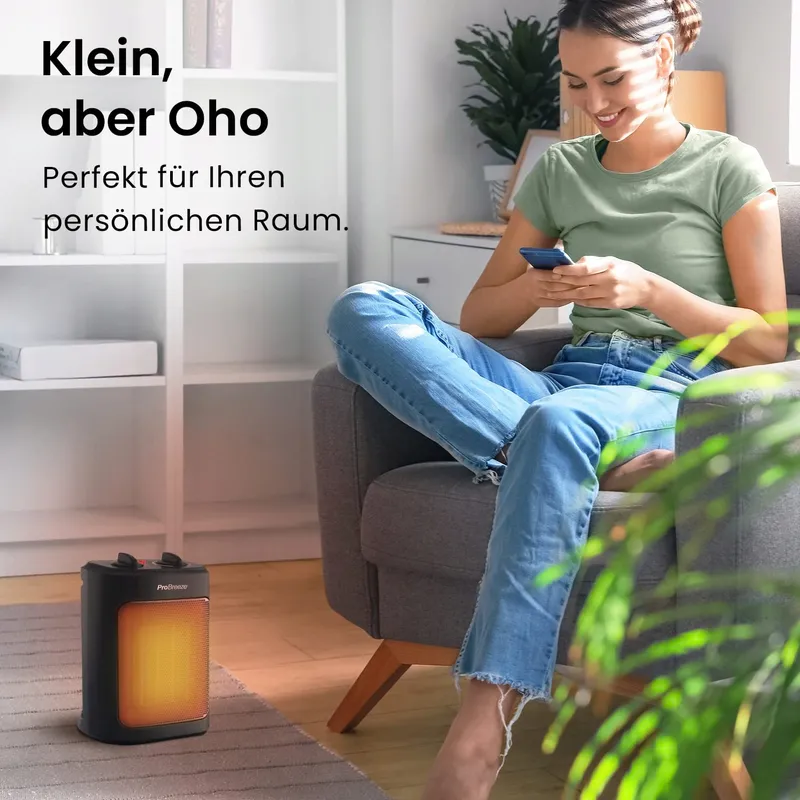 PRO BREEZE Mini Keramische Kachel 2000W Zwart — foto 8