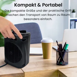 PRO BREEZE Mini Keramische Kachel 2000W Zwart — miniatuur 6