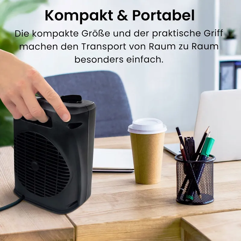 PRO BREEZE Mini Keramische Kachel 2000W Zwart — foto 6
