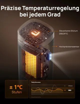 DREO Elektrische Kachel 16 Inch Energiezuinig Thermostaat Stil — miniatuur 5